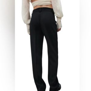 NWT ZARA The Francoise Full Length Straight Leg Dress Pants Black Size XXL